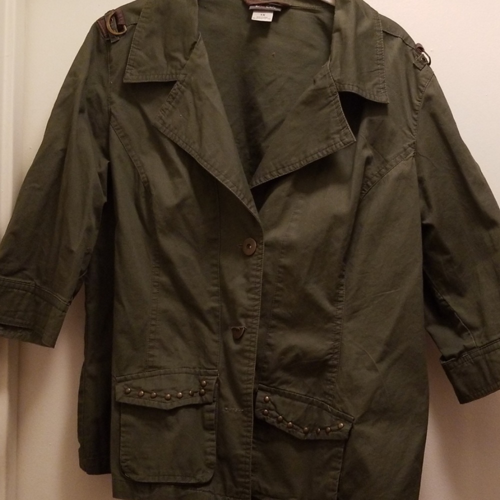 EUC 3/4 SLEEVE LIGHTWEIGHT MILITARY JACKET  SZ.1X - Picture 2 of 8